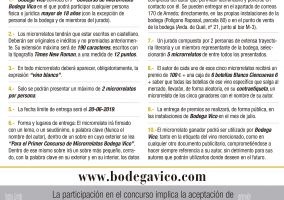 Ampliar información de Primer Concurso de Microrrelatos Bodega Vico. 